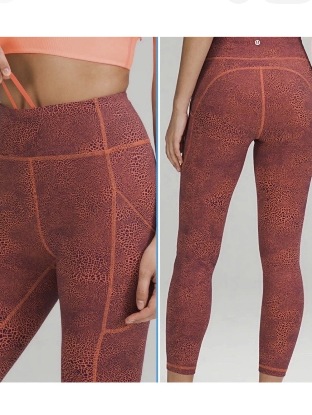 Lululemon Invigorate High-Rise Tight 25 Leggings Crackle Glaze
Orange Larkspur